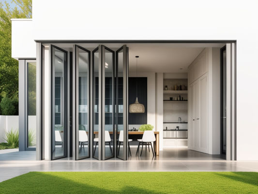 Anodizing Bifold Folding Glass Windows การลดความดังของกระจก กันลม